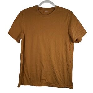 Celio Be Normal Mens T-Shirt Large Brown Crewneck Short Sleeve Cotton Tee